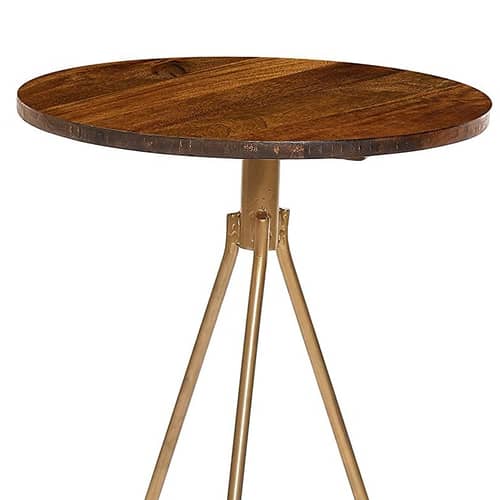 Round Bar Stool (Gold Metal | Chestnut)