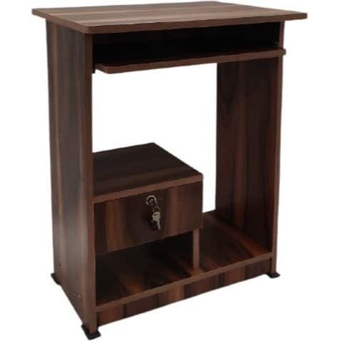 Computer Table (Finish Color - Walnut, Pre-assembled) - front_view