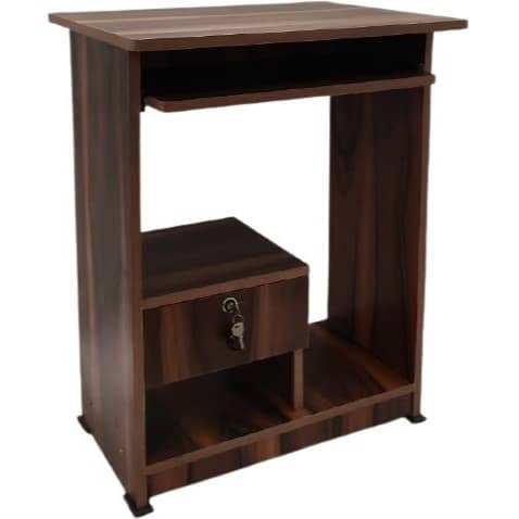 Computer Table (Finish Color - Walnut, Pre-assembled)
