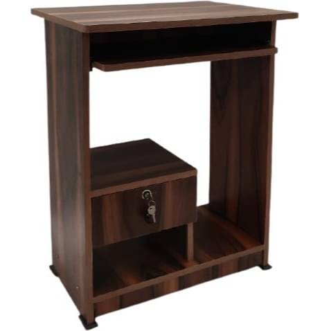 Computer Table (Finish Color - Walnut, Pre-assembled)