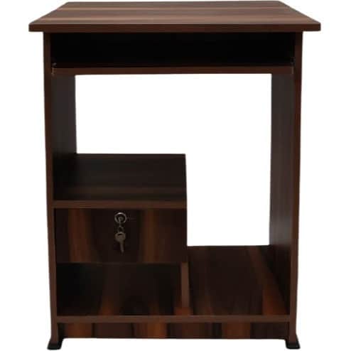 Computer Table (Finish Color - Walnut, Pre-assembled) - rear_view