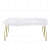 Elise Upholstered Fur Bench (White | Gold) - front_view