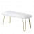Elise Upholstered Fur Bench (White | Gold) - top_view