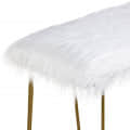 Elise Upholstered Fur Bench (White | Gold) - rear_view