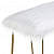 Elise Upholstered Fur Bench (White | Gold) - rear_view