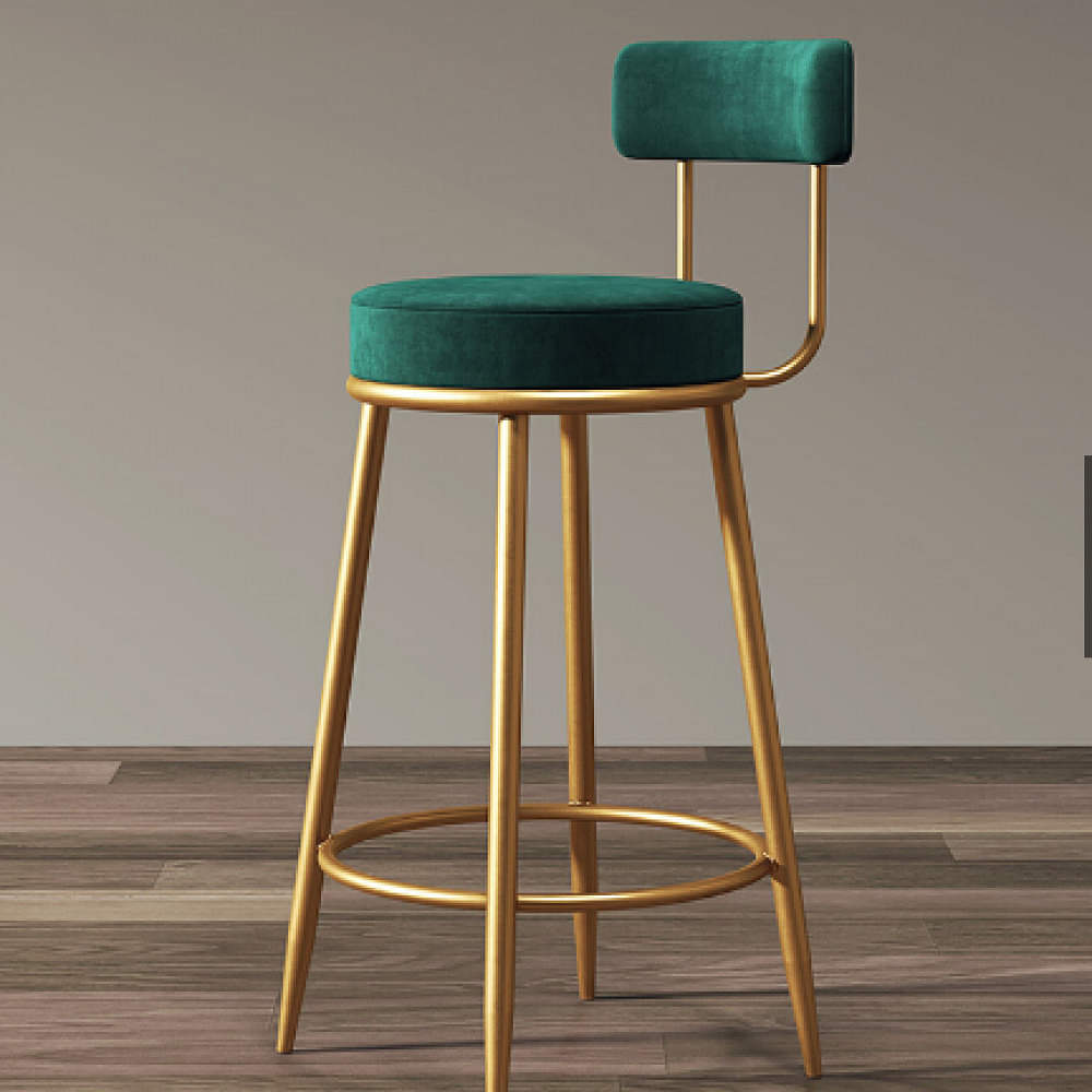 Golden Metal Finish Bar Stool  28" - photo