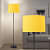 Sanded Edge Black Color Metal Table Lamp with Yellow Shade - front_view
