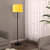 Sanded Edge Black Color Metal Table Lamp with Yellow Shade - top_view