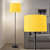 Sanded Edge Black Color Metal Table Lamp with Yellow Shade - left_view