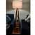 Walnut Wooden Floor Lamp with Shelf Natural Jute Shade - top_view