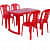 Red Plastic Table & Chair Set - rear_view