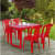 Red Plastic Table & Chair Set - photo