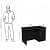 Cedar Office Table With Storage - rear_view