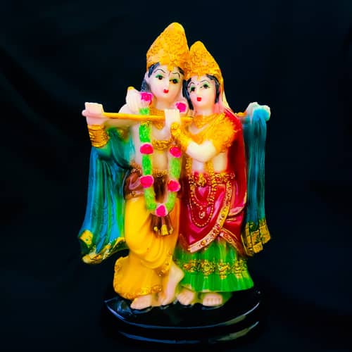 Radha Krishna Idol in Multicolor
