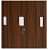 4 Door Engineered Wood Wardrobe - rear_view