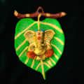 Ganesha with Leaf Wall Hanging - photo