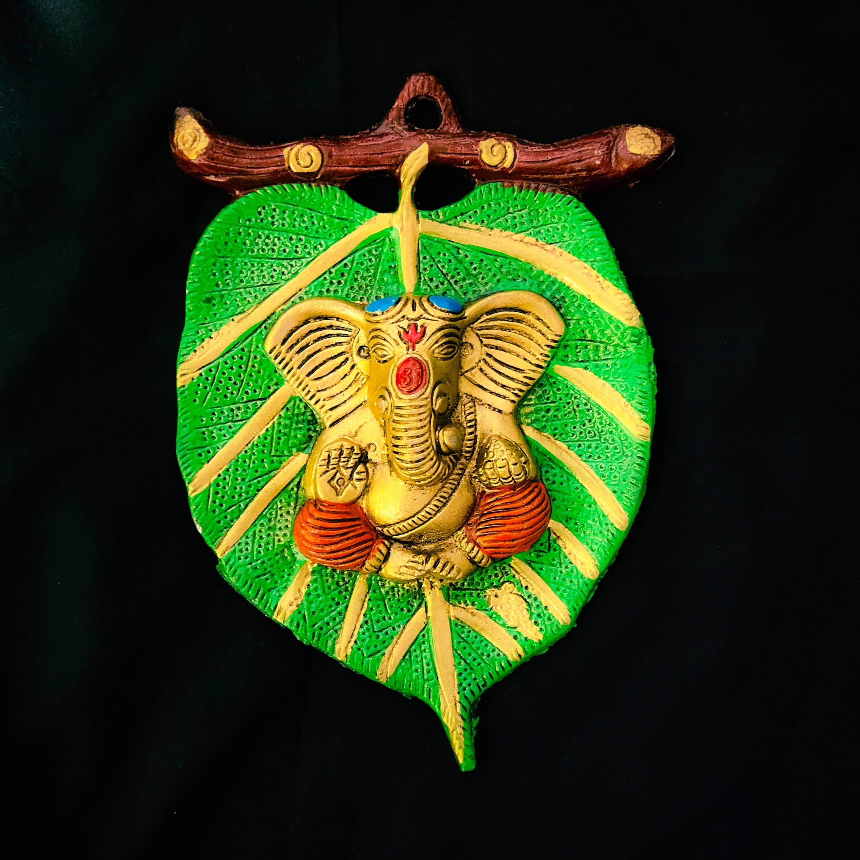 Ganesha with Leaf Wall Hanging