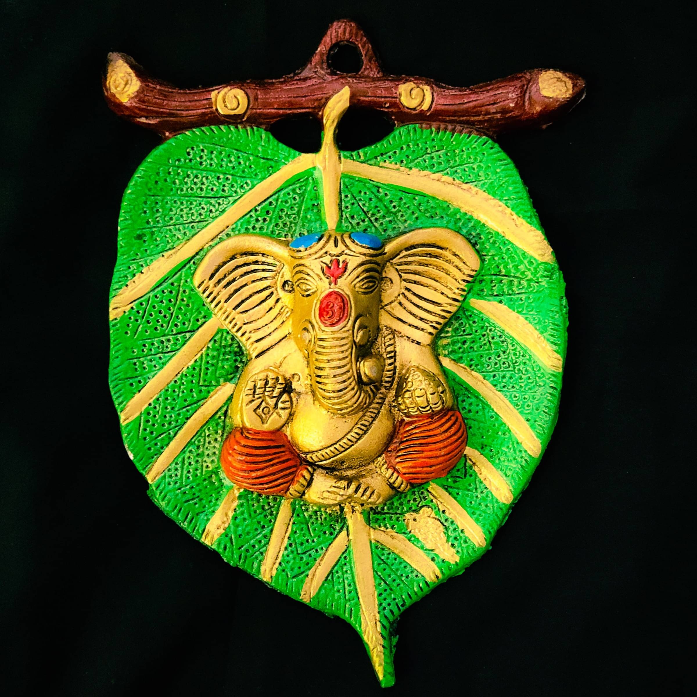 Ganesha with Leaf Wall Hanging