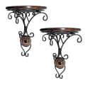 Wrought Iron Shelves Set of 2 Wall Bracket - top_view
