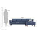 Athens Fabric RHS L Shape Blue Sofa Set - rear_view