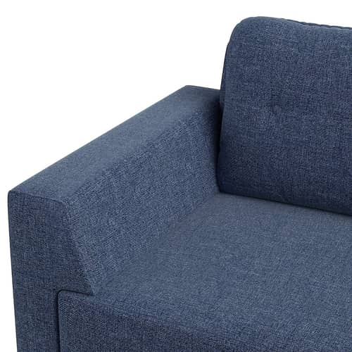 Athens Fabric RHS L Shape Blue Sofa Set