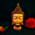 Buddha Head Statue (Golden) - photo