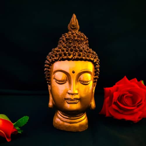 Buddha Head Statue (Golden)