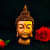 Buddha Head Statue (Golden) - front_view