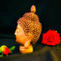 Buddha Head Statue (Golden) - left_view
