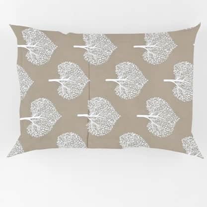 White Leaves Queen Size Bed sheet - rear_view