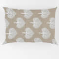 White Leaves Queen Size Bed sheet - rear_view