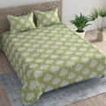 White Leave Queen Size Bed sheet - photo