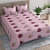 Pink Leaf Printed Queen Size Bedsheet With 2 Pillow Covers - front_view