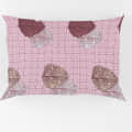 Pink Leaf Printed Queen Size Bedsheet With 2 Pillow Covers - rear_view