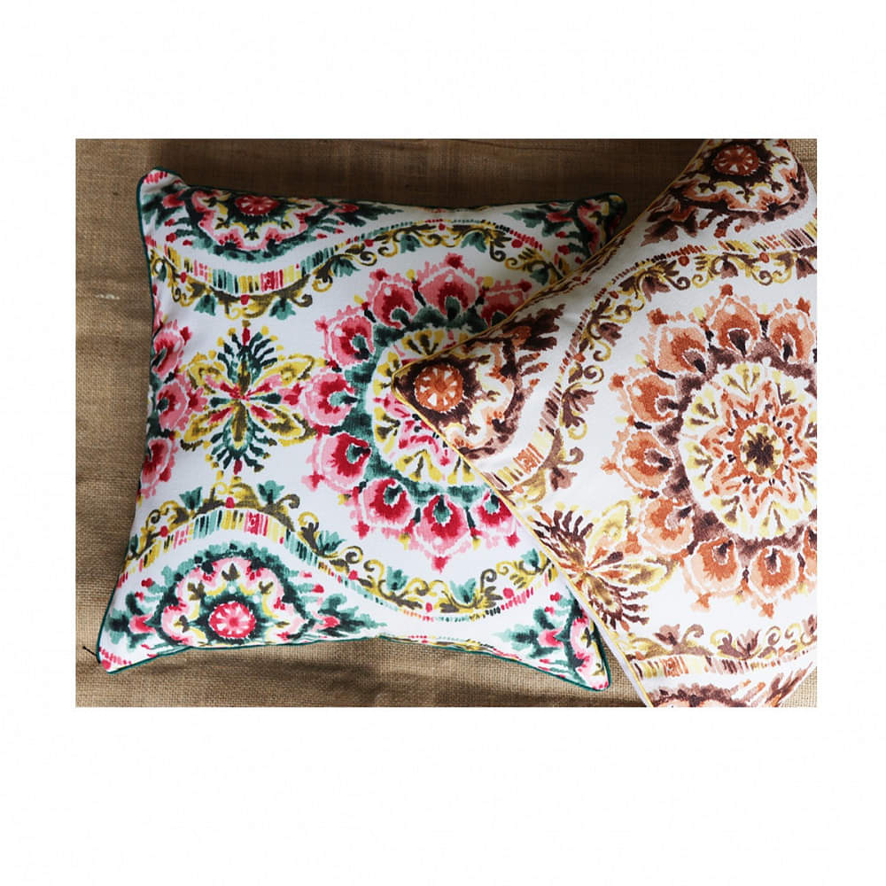 Cotton Flora Bloom Cushion Covers (Set of 2) - photo