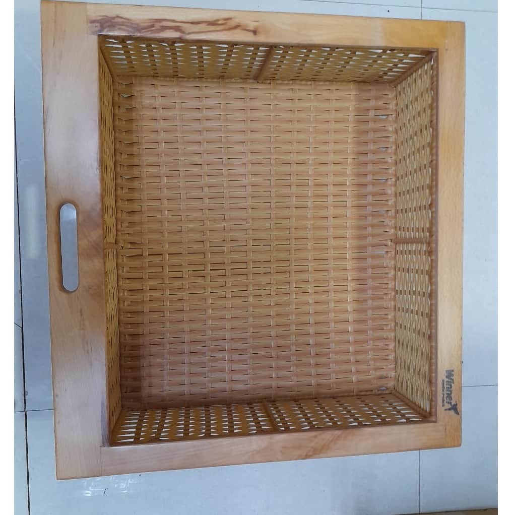 PVC Wicker Basket With Vertical Partition - front_view