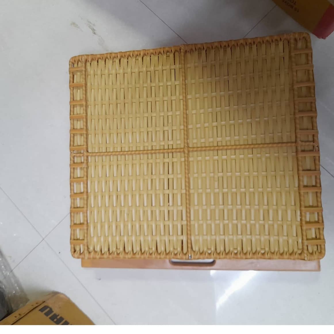 PVC Wicker Basket With Vertical Partition