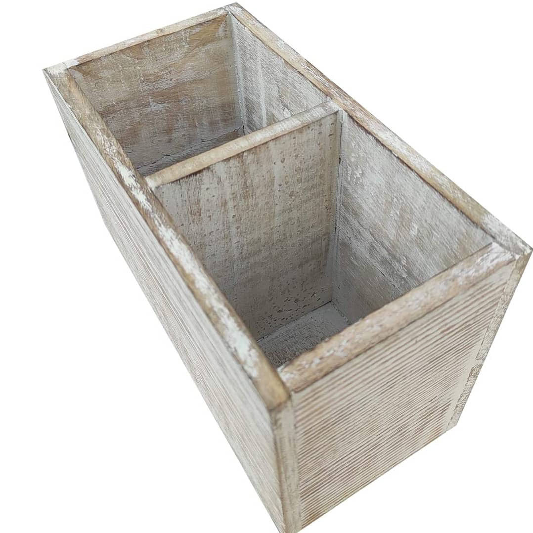 White Mango Wood Tissue Holder