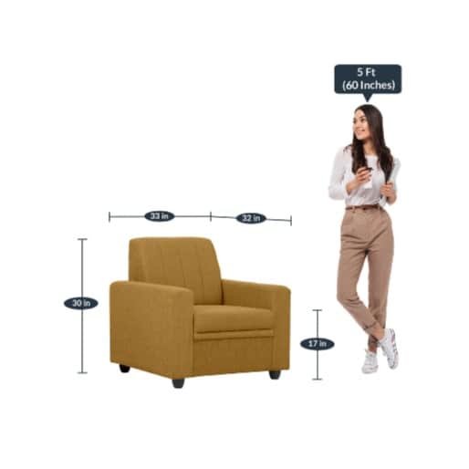 Modern Stuttgart Single Seater Sofa - right_view