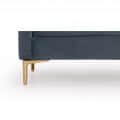 Blue Velvet Upholstered Tufted Bench With Gold Finished Legs - left_view