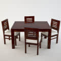 Maple Oak Finish 4 Seater Dining Table Set - front_view
