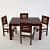 Maple Oak Finish 4 Seater Dining Table Set - front_view