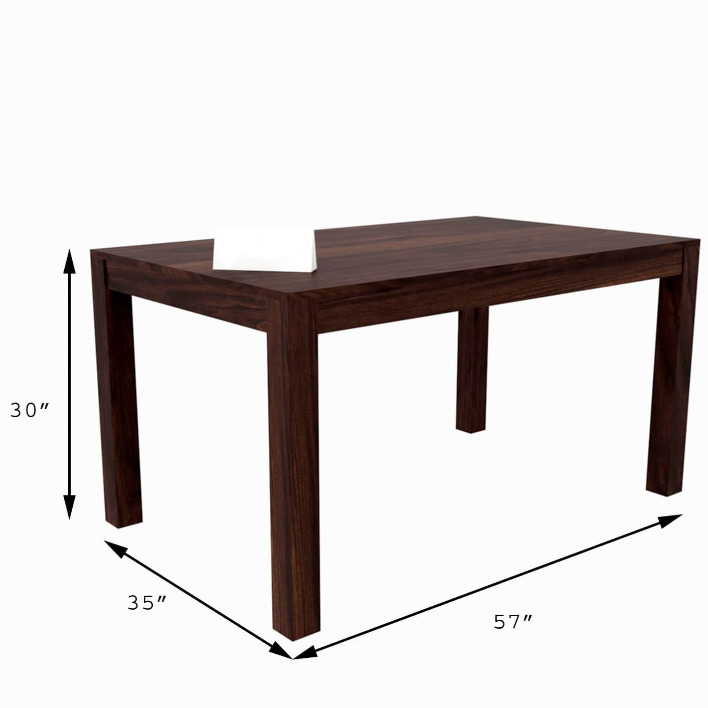 Premium 6 Seater Dining Wooden Set - top_view