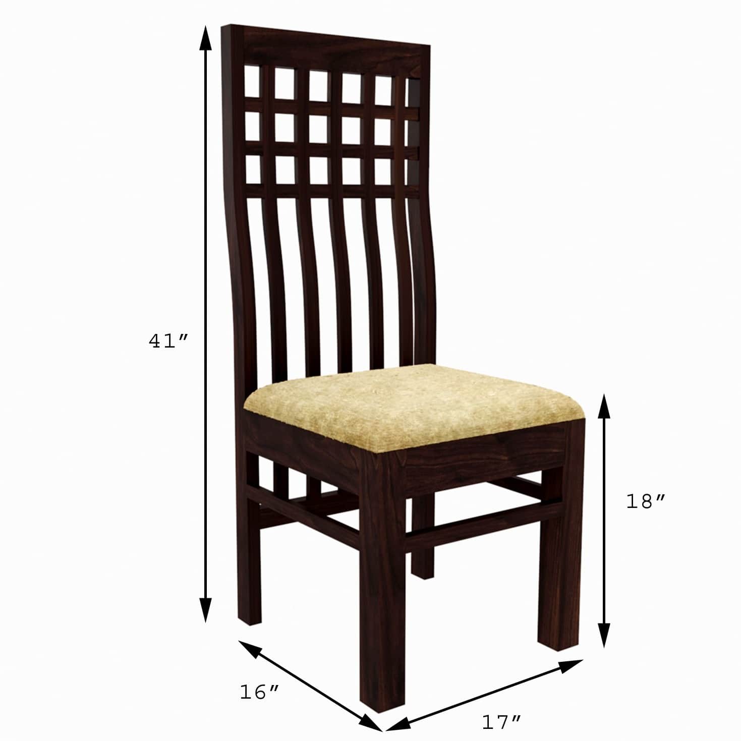 Premium 6 Seater Dining Wooden Set - rear_view