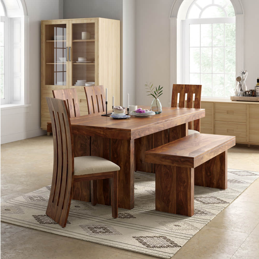 Grenoble Sheesham Wood 6 Seater Dining Set - photo