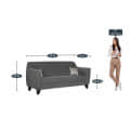 Bali 3 Seater Sofa In Grey Colour - left_view