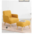 Arm Chair With Ottoman In Yellow Colour - photo