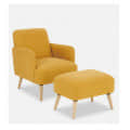Arm Chair With Ottoman In Yellow Colour - front_view