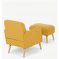 Arm Chair With Ottoman In Yellow Colour - top_view