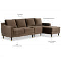 Harlow 5 Seater LHS Sectional Sofa in Coco Colour - rear_view